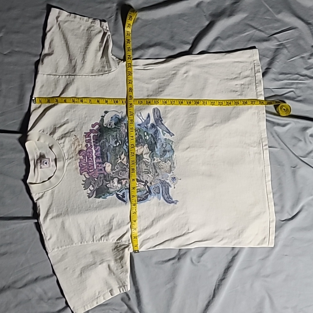 Vintage 1995 single stitch tshirt Wild American Treasures animals XL. Delta - Picture 6 of 12